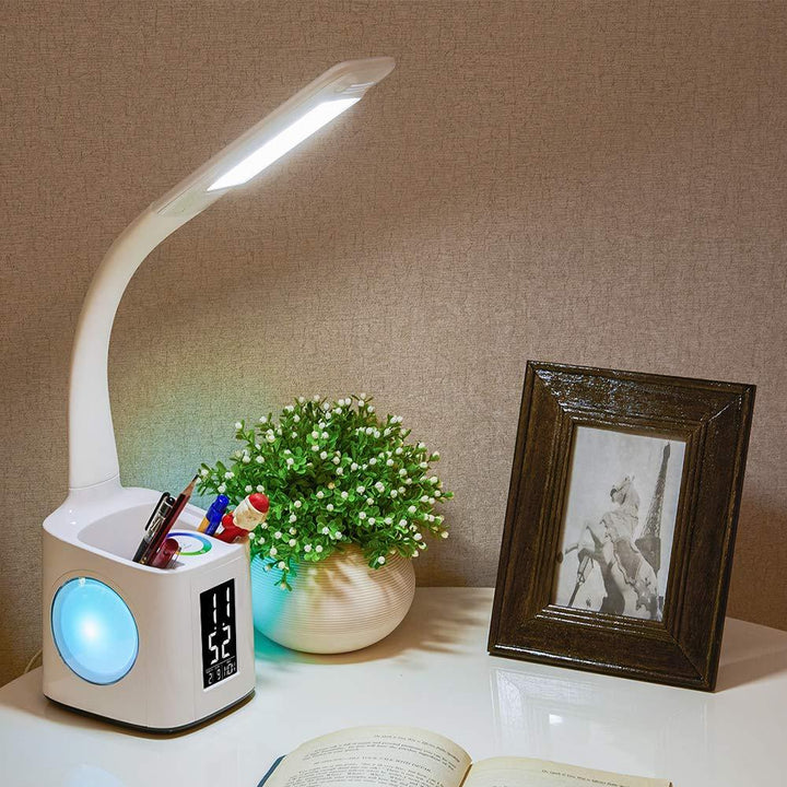 LED Desk Lamp with USB, Screen & Pen Holder