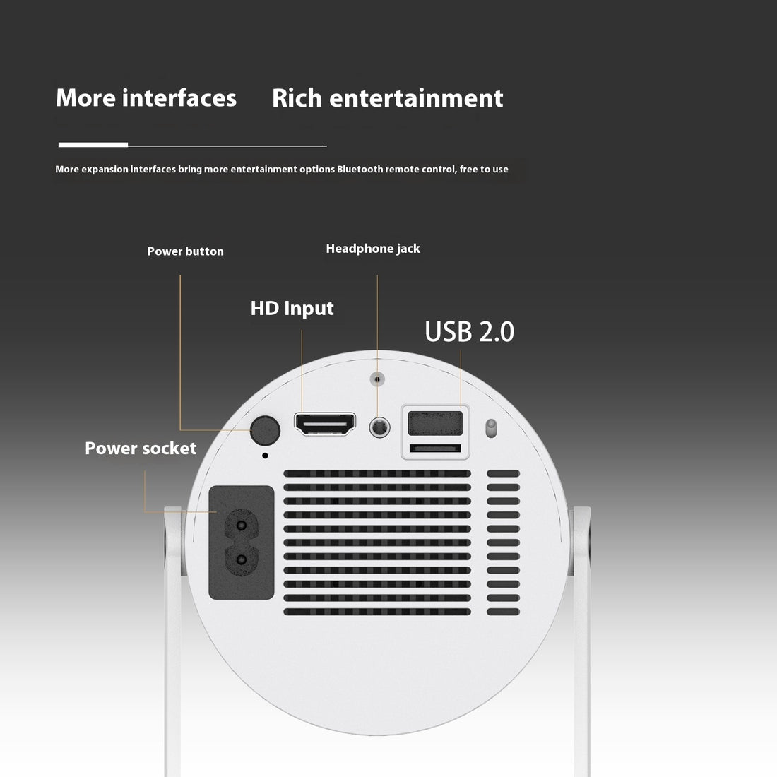 Portable 180° Projector with Auto Focus