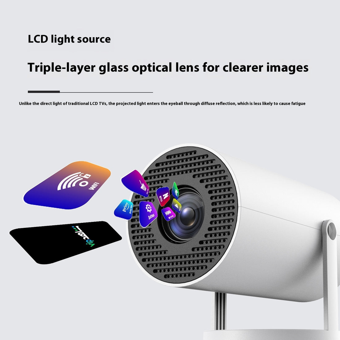 Portable 180° Projector with Auto Focus