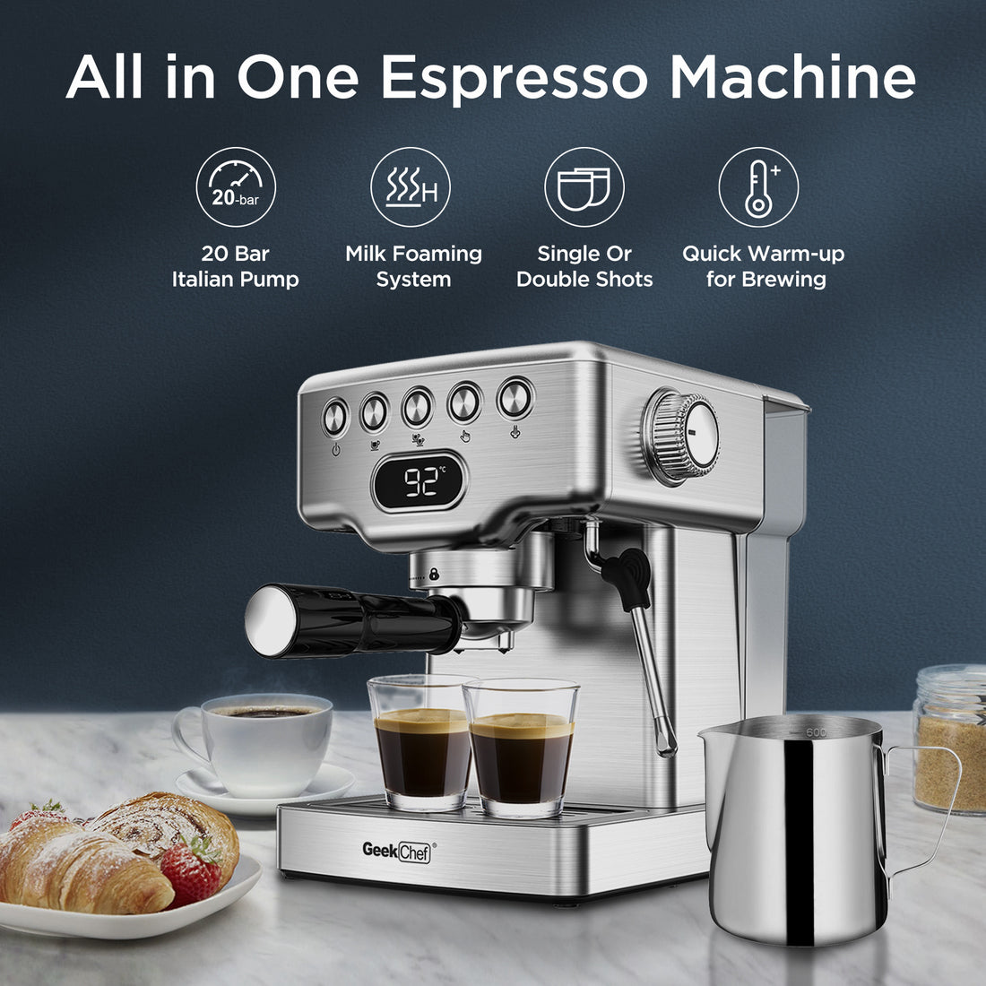 Geek Chef 20-Bar Espresso Machine